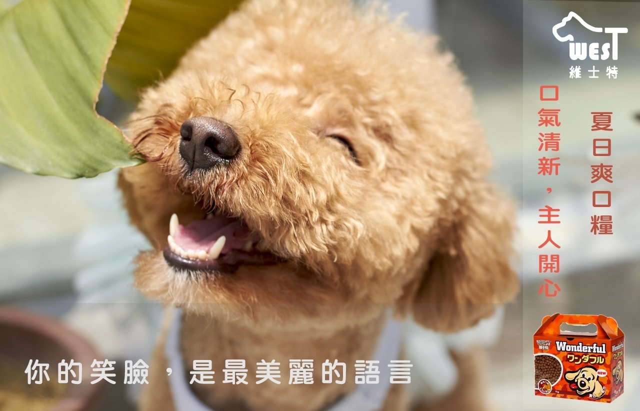 爽口清新，主人開心，維士特漢方爽口犬糧
