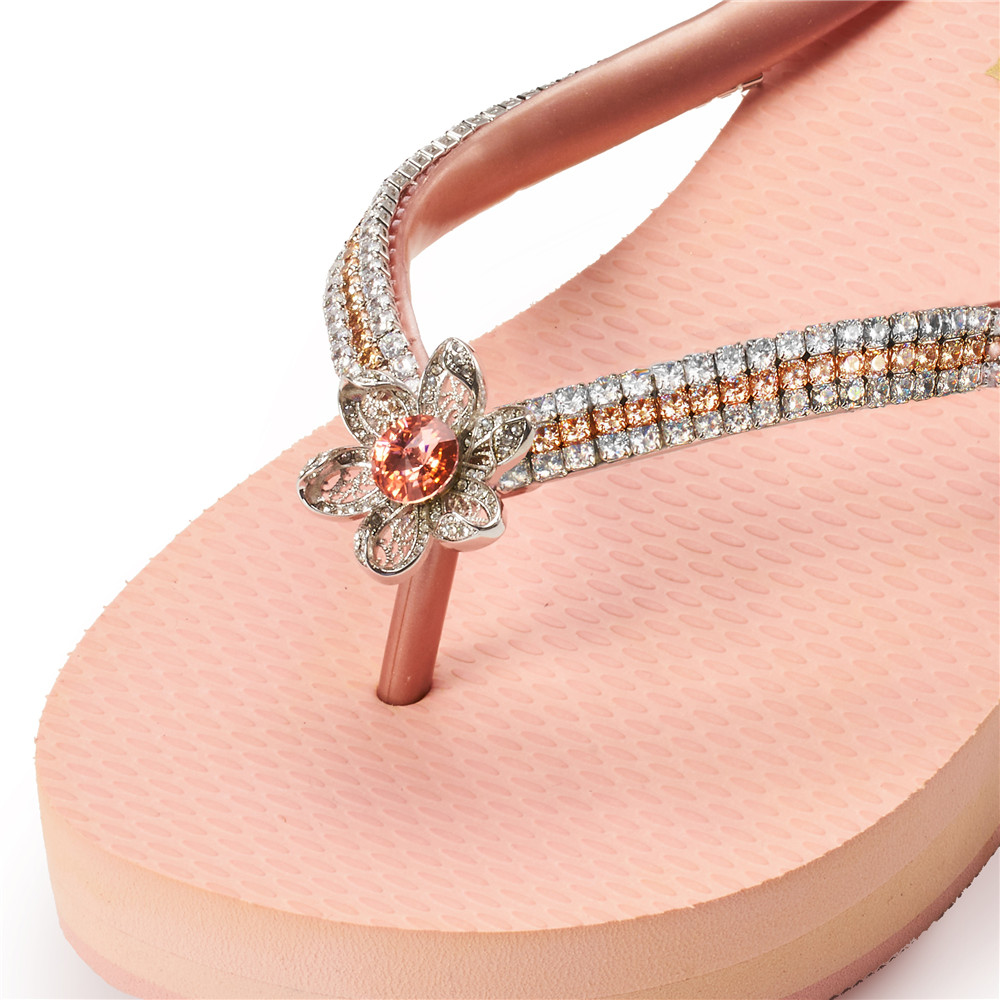 頂級首飾工藝-Flower水蜜桃-白鍊【3cm小厚底】手工縫紉客製款<需先付款>