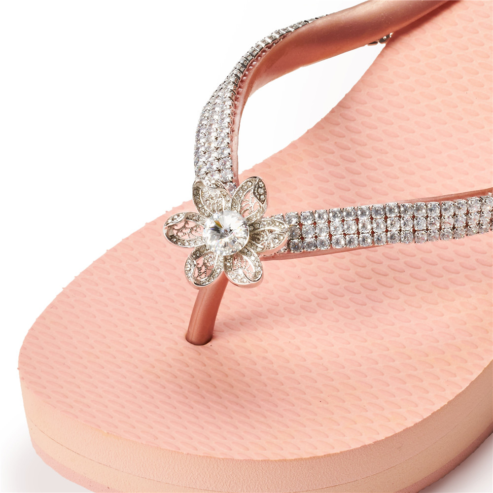 頂級首飾工藝-Flower白鑽-白鍊【3cm小厚底】手工縫紉客製款<需先付款>