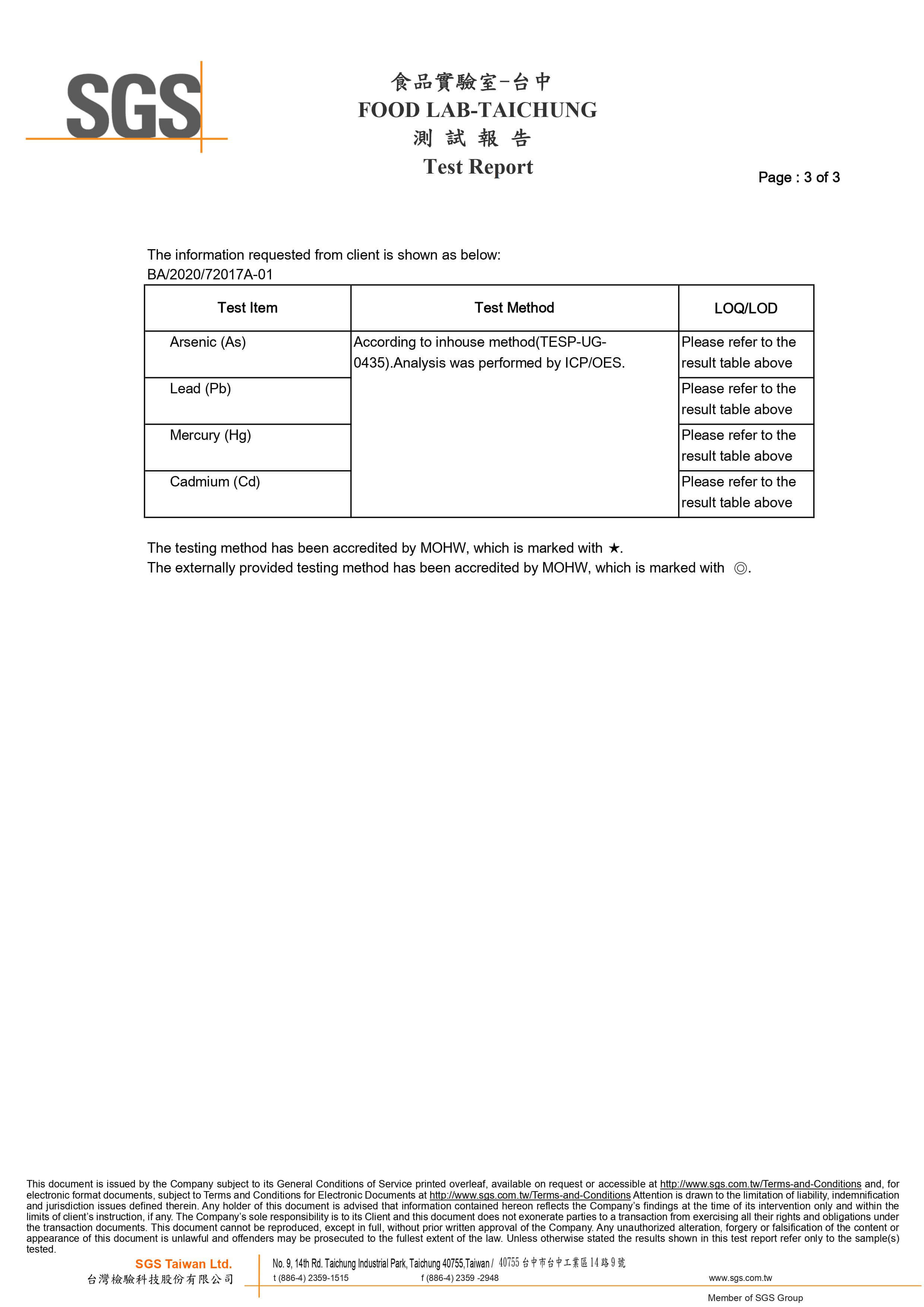 SGS Test Report No.1 p3-3