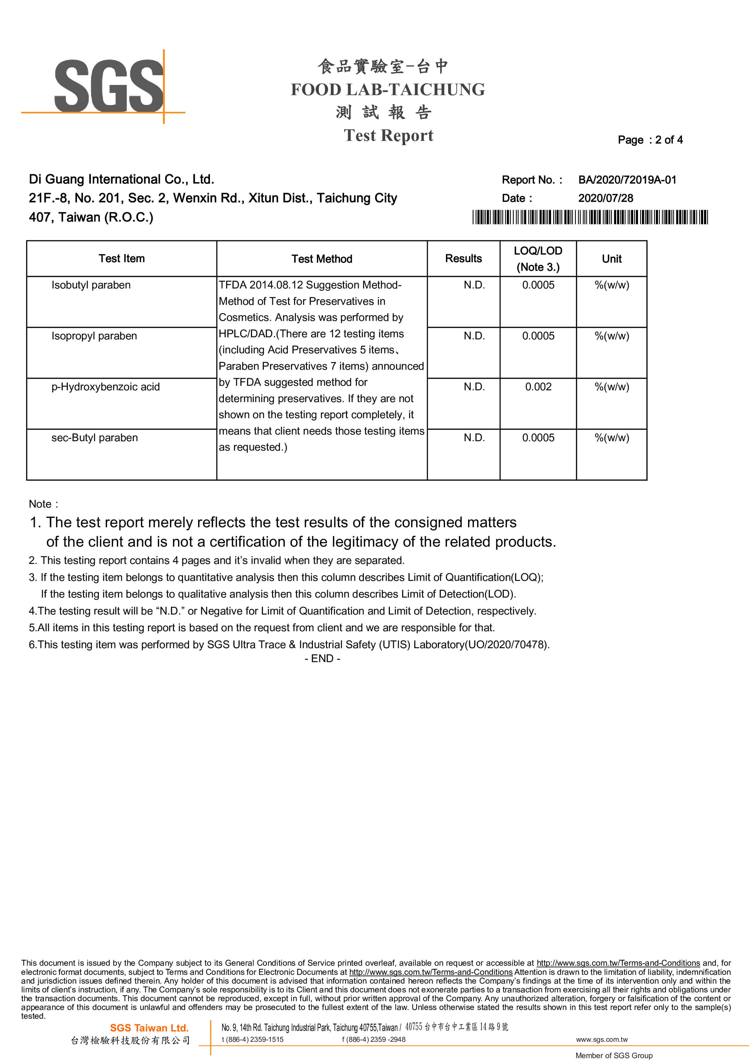 SGS Test Report No.3 p2-4