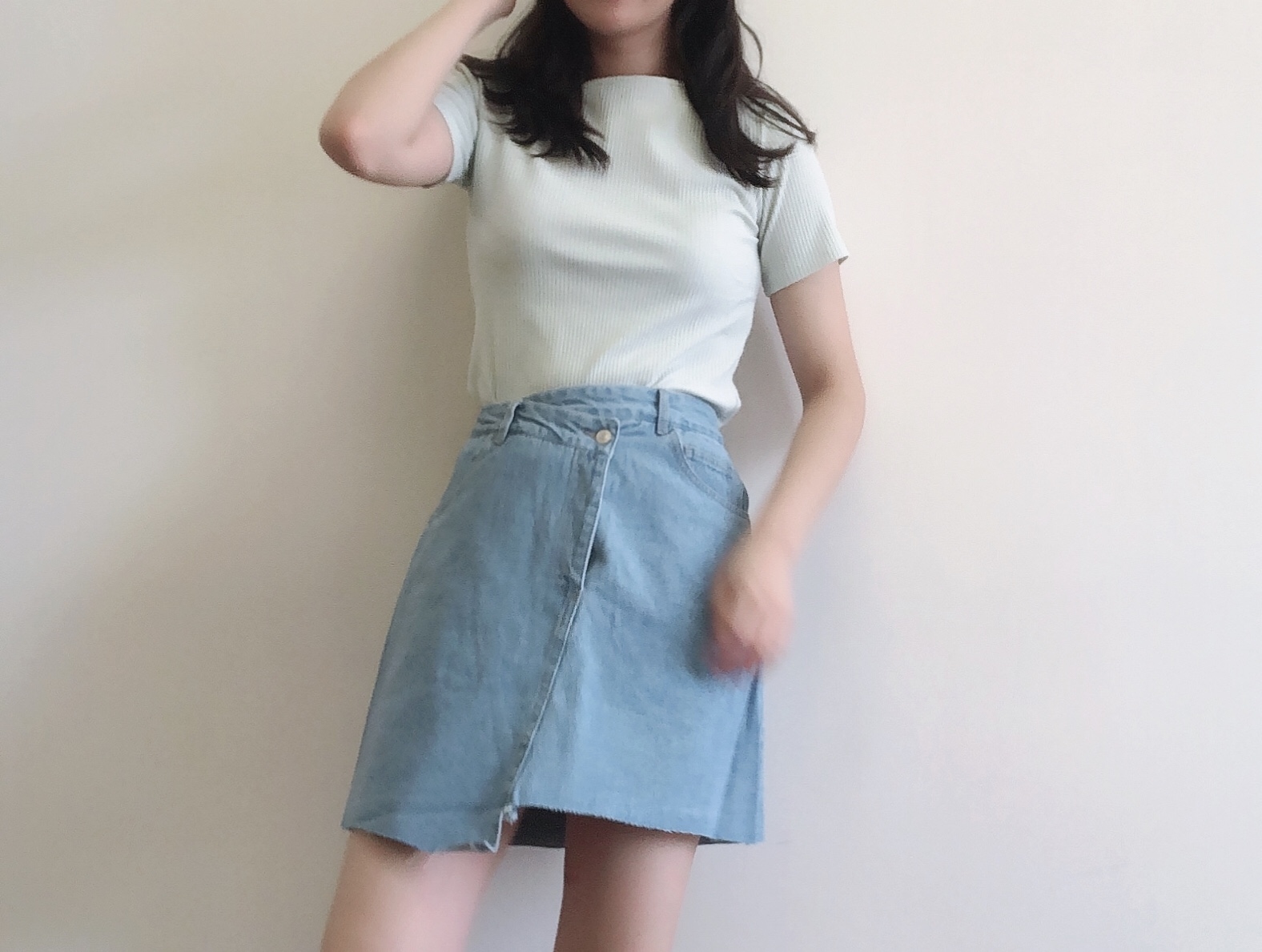 現貨 | JP. 不對稱個性牛仔裙 (三色入)