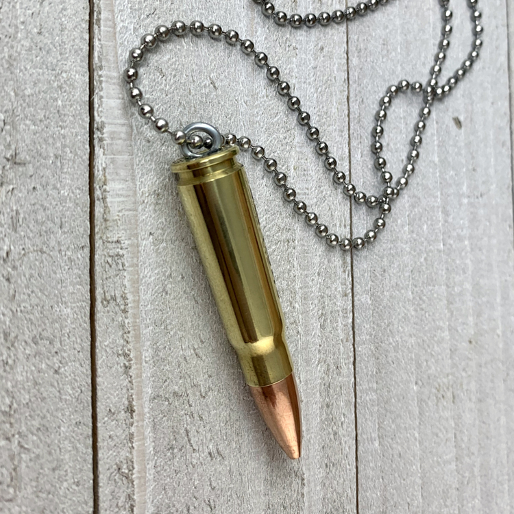 美國 Bullet - AK47 步槍子彈項鍊（黃銅）