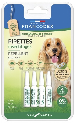 法國Francodex 驅蝨滴劑 適用於10KG-20KG 中型犬 4PCS