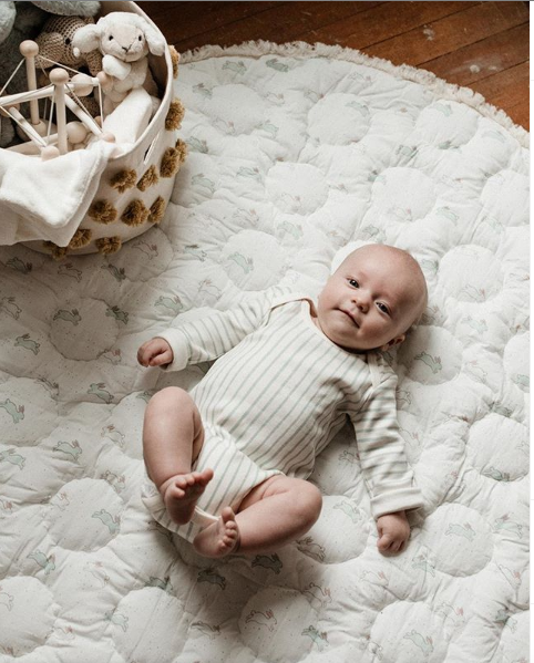 PEHR - 有機棉條紋長袖包屁衣（SEA）