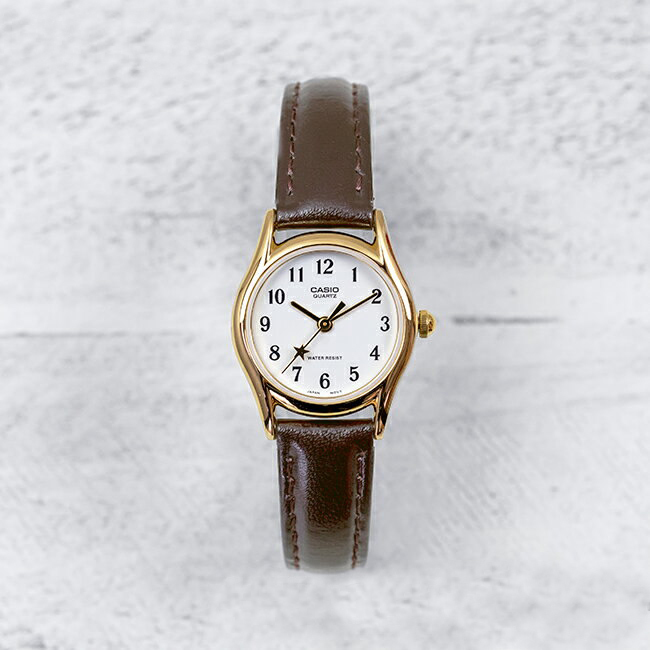 Casio LTP-1094Q-7B4 23mm 星星秒針 小白金 數字 女裝皮帶錶 復古錶