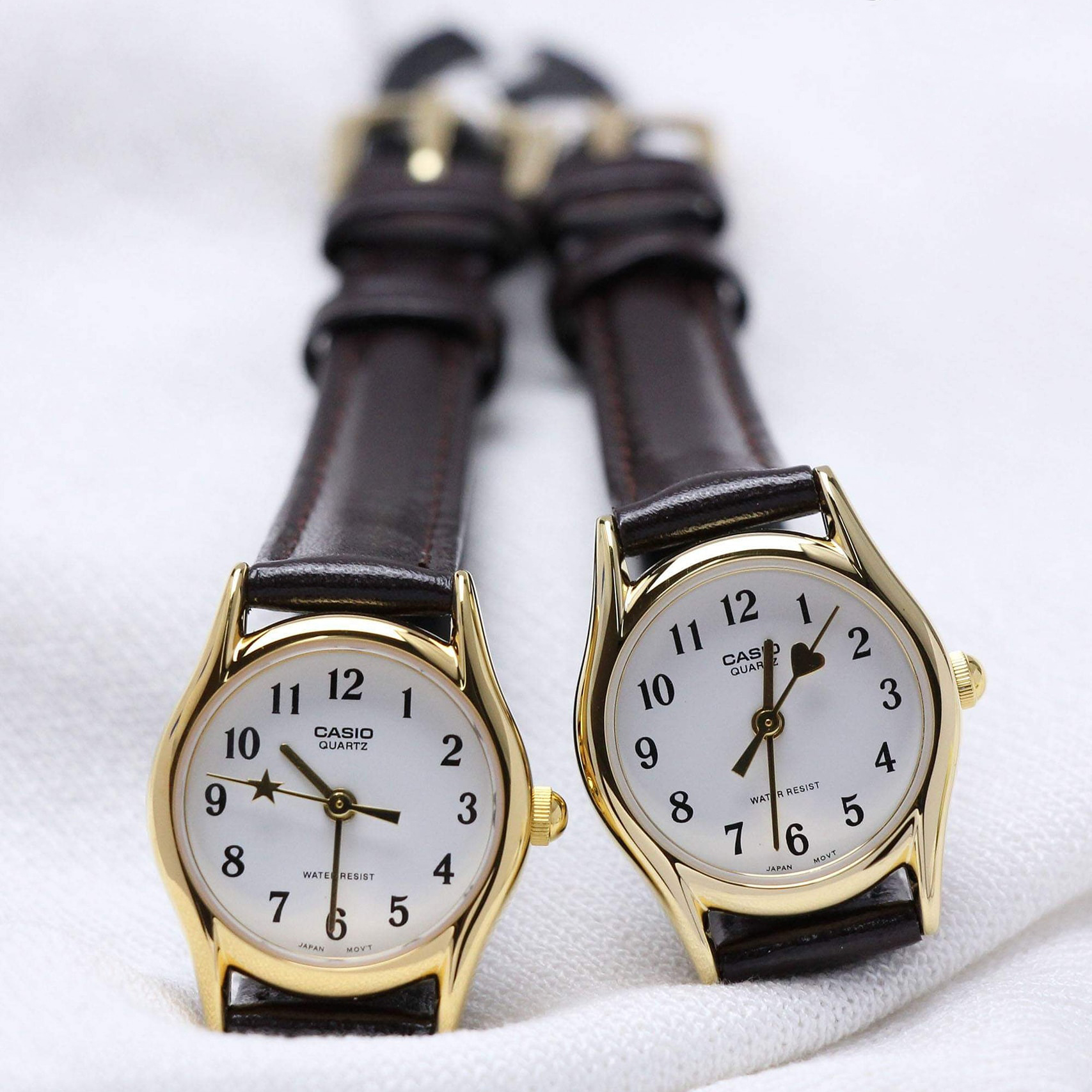 Casio LTP-1094Q-7B5 23mm 心心秒針 小白金 數字 女裝皮帶錶 復古錶