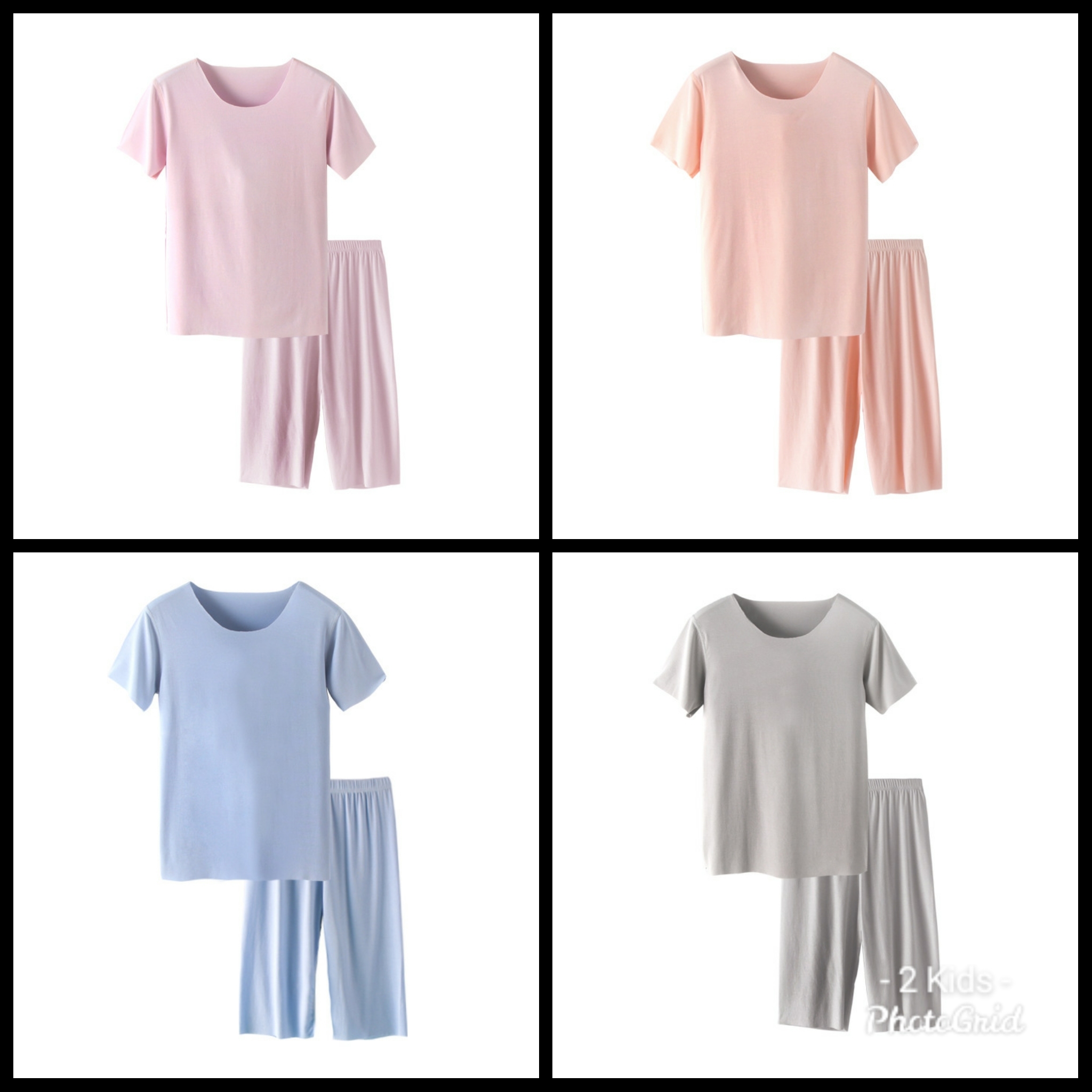 莫代爾冰絲無痕居家親子套裝--粉150