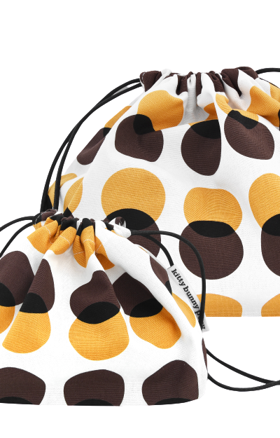 Kbp Und Plump Pouch（啡及黃圓點圖案）餃子形布包