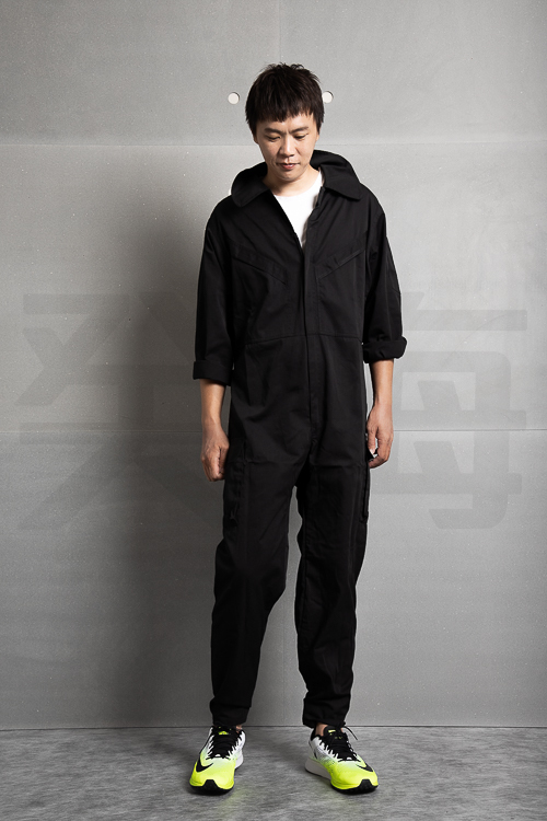 癸海 GUIHAI/連身工作服/斜口袋/黑/美式【L732】