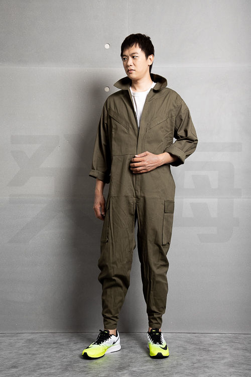 癸海 GUIHAI/連身工作服/斜口袋/軍綠/美式【L731】