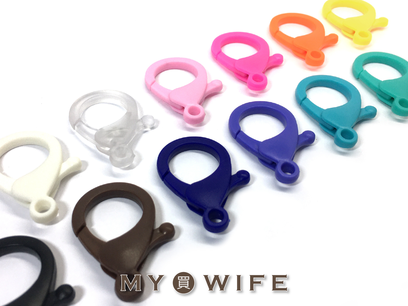 35x20mm塑膠龍蝦勾_14色