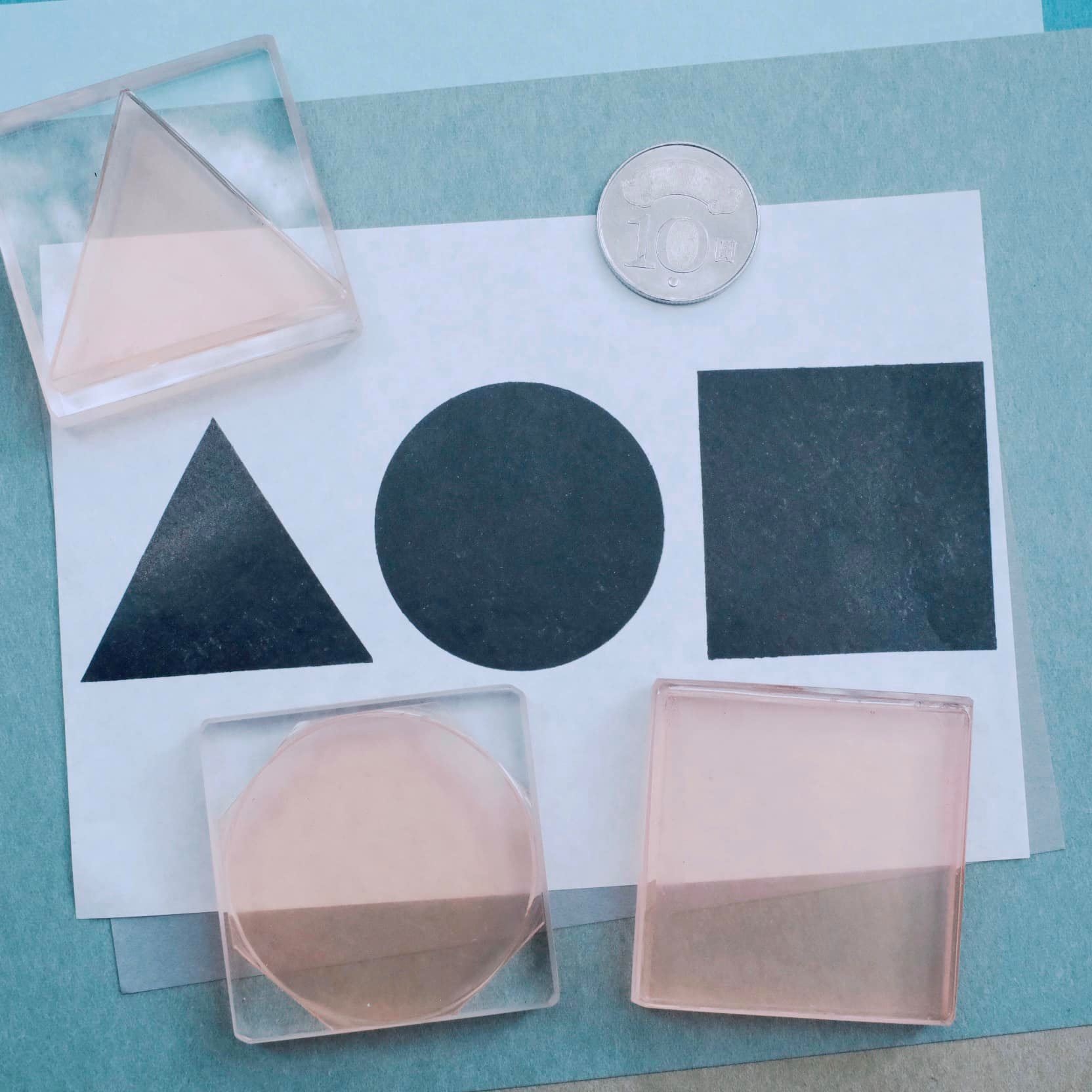 (售完絕版 )基本幾何系列(M) 膠版印章｜一分之一工作室 臺灣