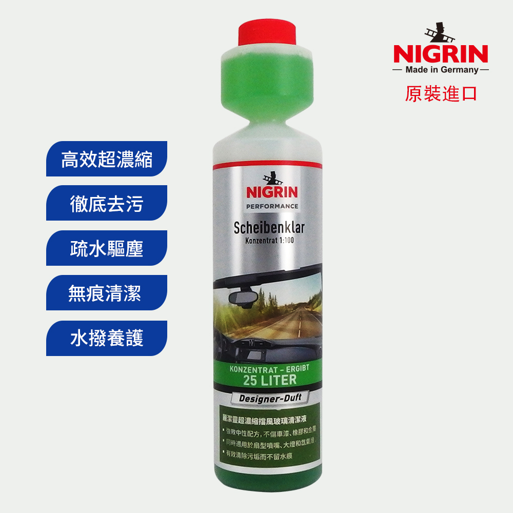 NIGRIN - 擋風玻璃超濃縮清潔液 (1:100), 250ml