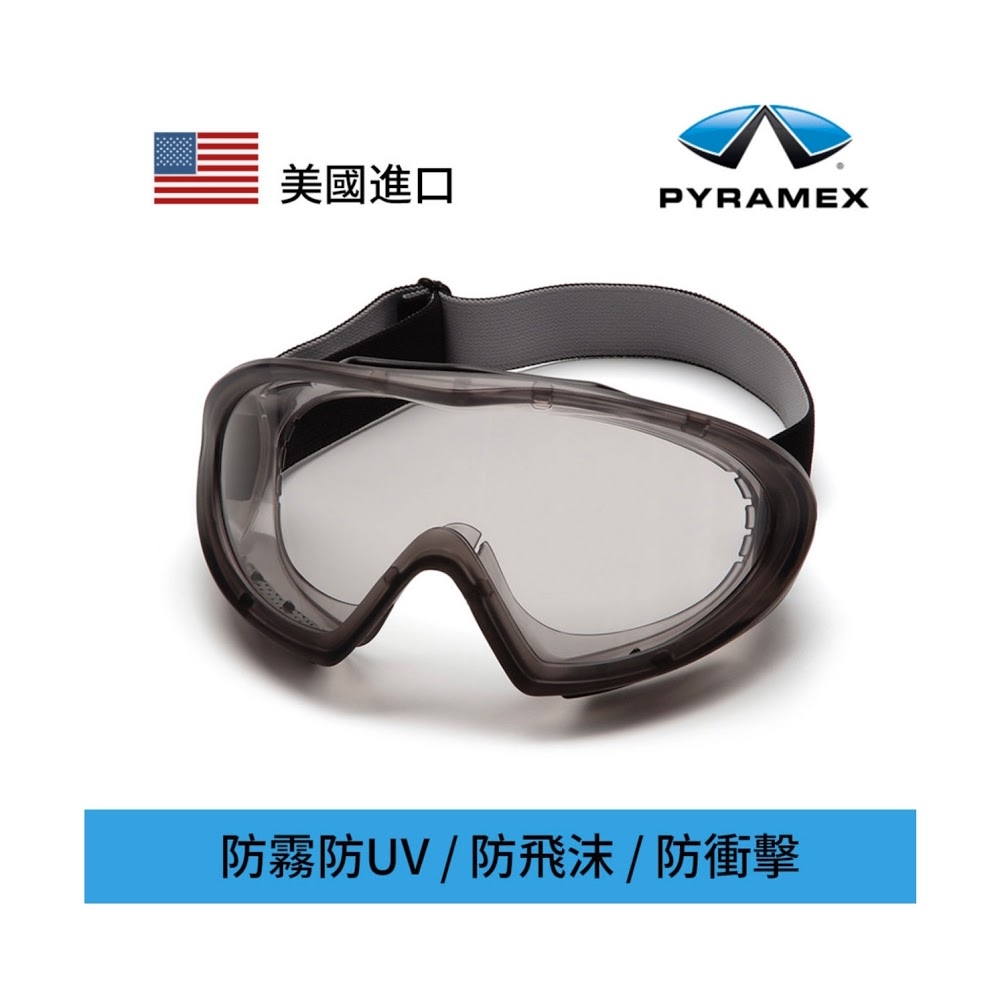 PYRAMEX - 美國保美視 CAPSTONE® 灰框透明鏡防霧安全眼鏡