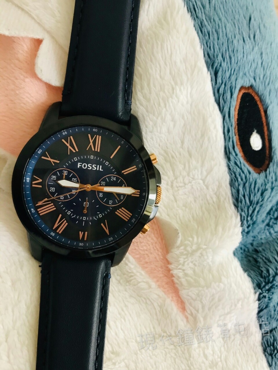 【FOSSIL】羅馬風格深藍錶帶男錶  FS5061IE 44mm 現代鐘錶