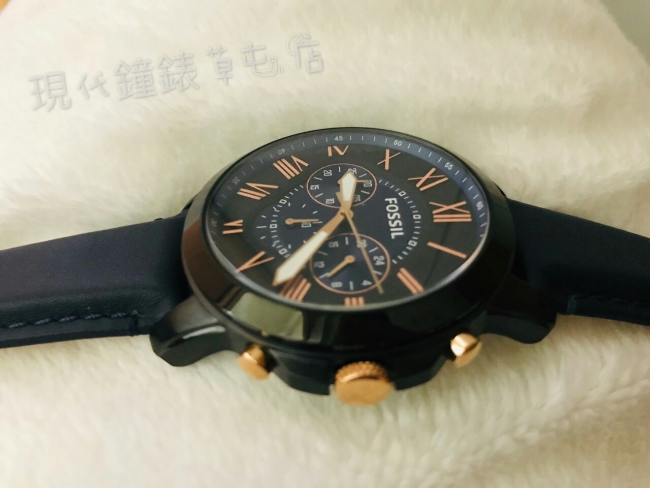 【FOSSIL】羅馬風格深藍錶帶男錶  FS5061IE 44mm 現代鐘錶