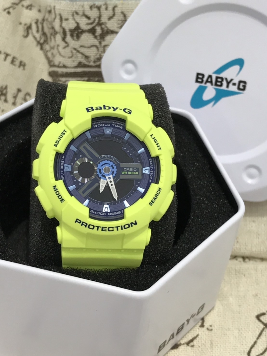 【Baby-G】動感運動螢光綠男錶 BA-110PP-3A  42mm  現代鐘錶