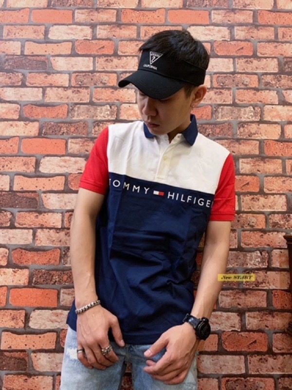 Tommy Hilfiger 三色拼接 字母國旗Logo polo衫 短袖上衣