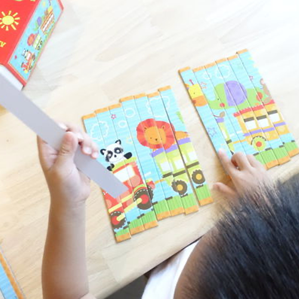 Gibby&Libby 條條拼圖 Stick Puzzle - 動物小火車