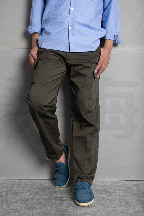 癸海 GUIHAI│重磅耐磨休閒工作褲│單邊立體側袋│軍綠【D505】