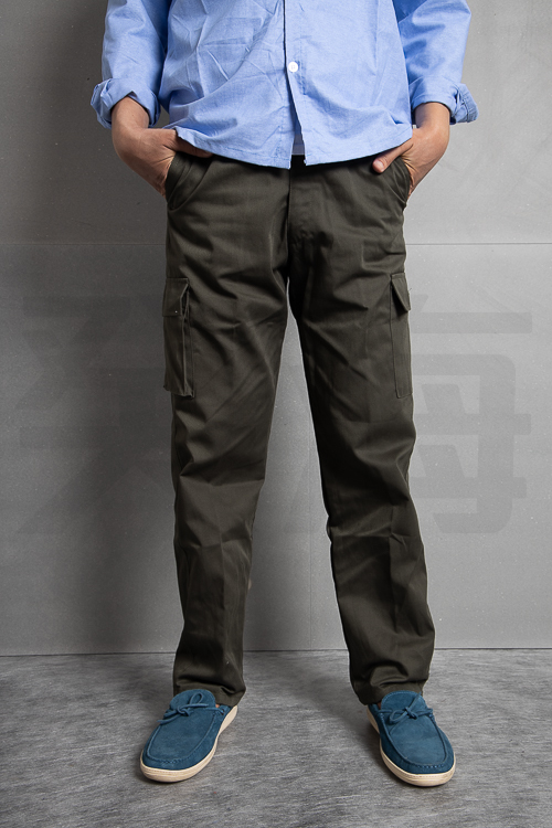 癸海 GUIHAI│重磅耐磨休閒工作褲│單邊立體側袋│軍綠【D505】