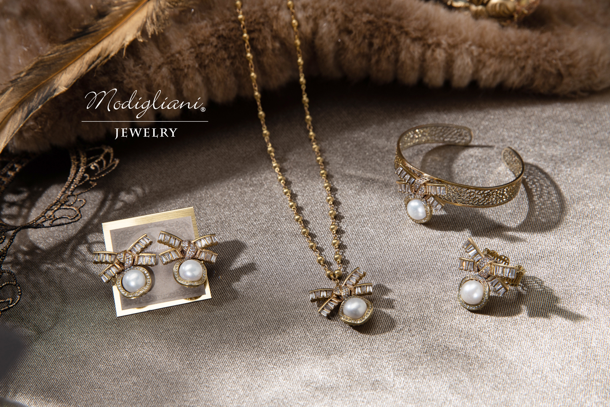 黃銅飾品,黃銅,鋯石,珍珠,天然珍珠,蝴蝶結,華麗,搶眼,耳環,貼式耳環