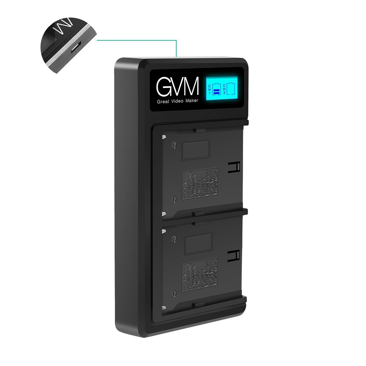 GVM NP-F970 6600mAh V型電池帶USB充電器