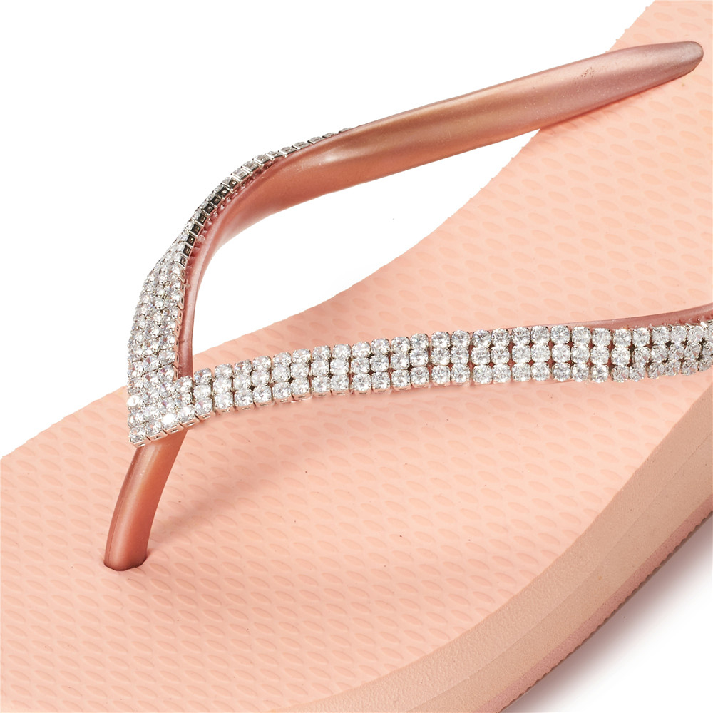 頂級首飾工藝-鋯石鑽鍊-粉底【3cm小厚底】手工縫紉客製款<需先付款>