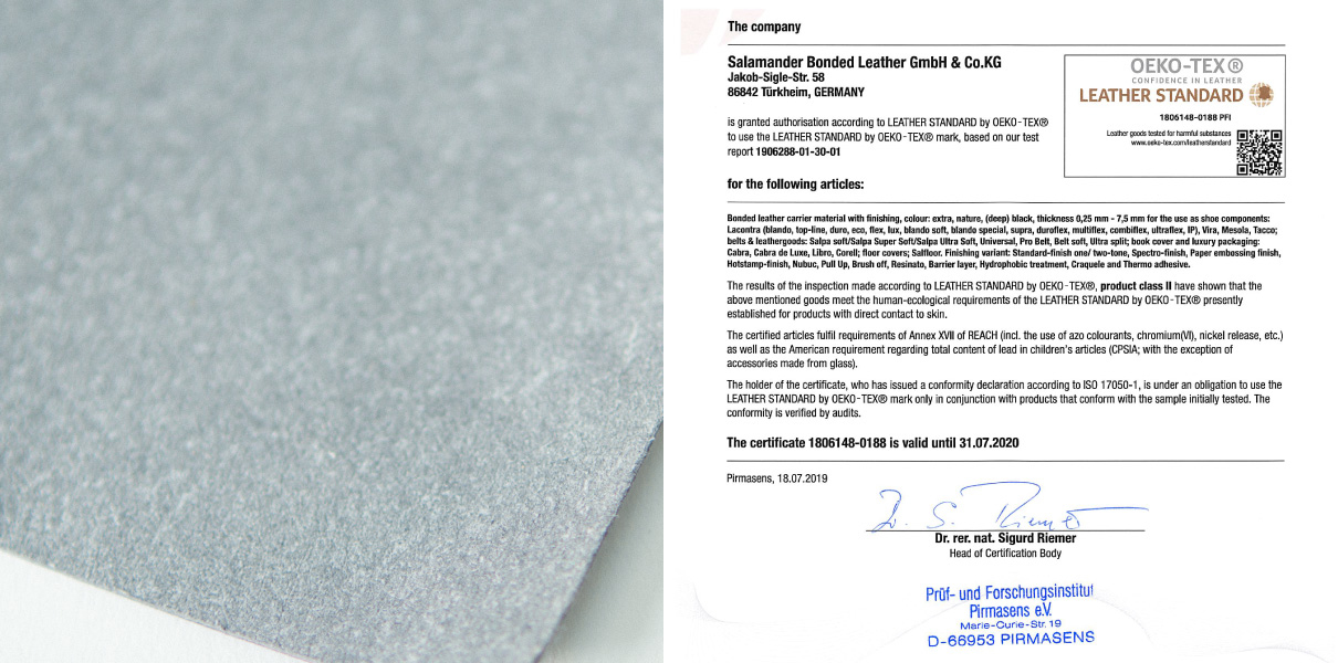 再生皮革 原廠證書