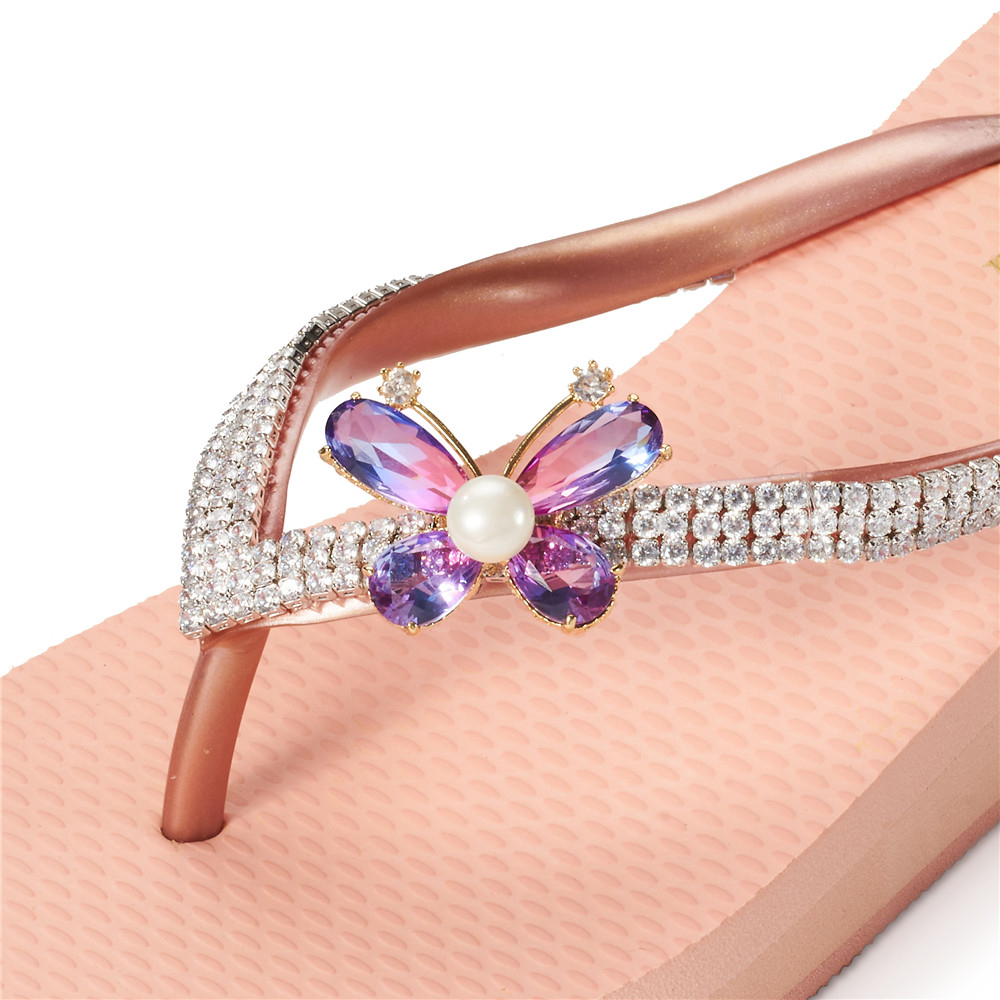 頂級首飾工藝-紫彩蝴蝶珍珠【3cm小厚底】手工縫紉客製款<需先付款>