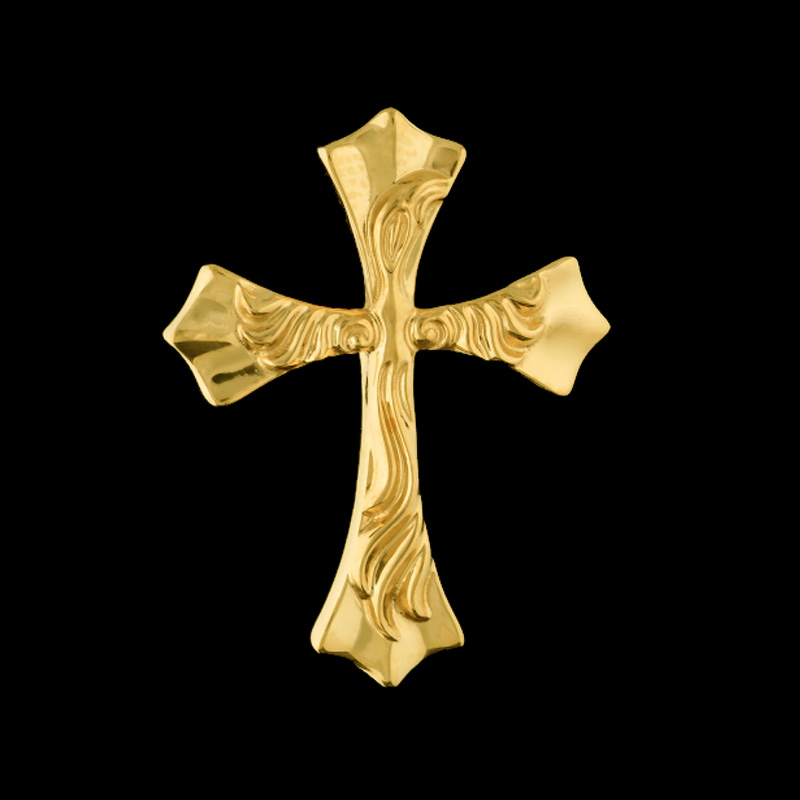 18K Yellow Gold Spread Eagle Cross