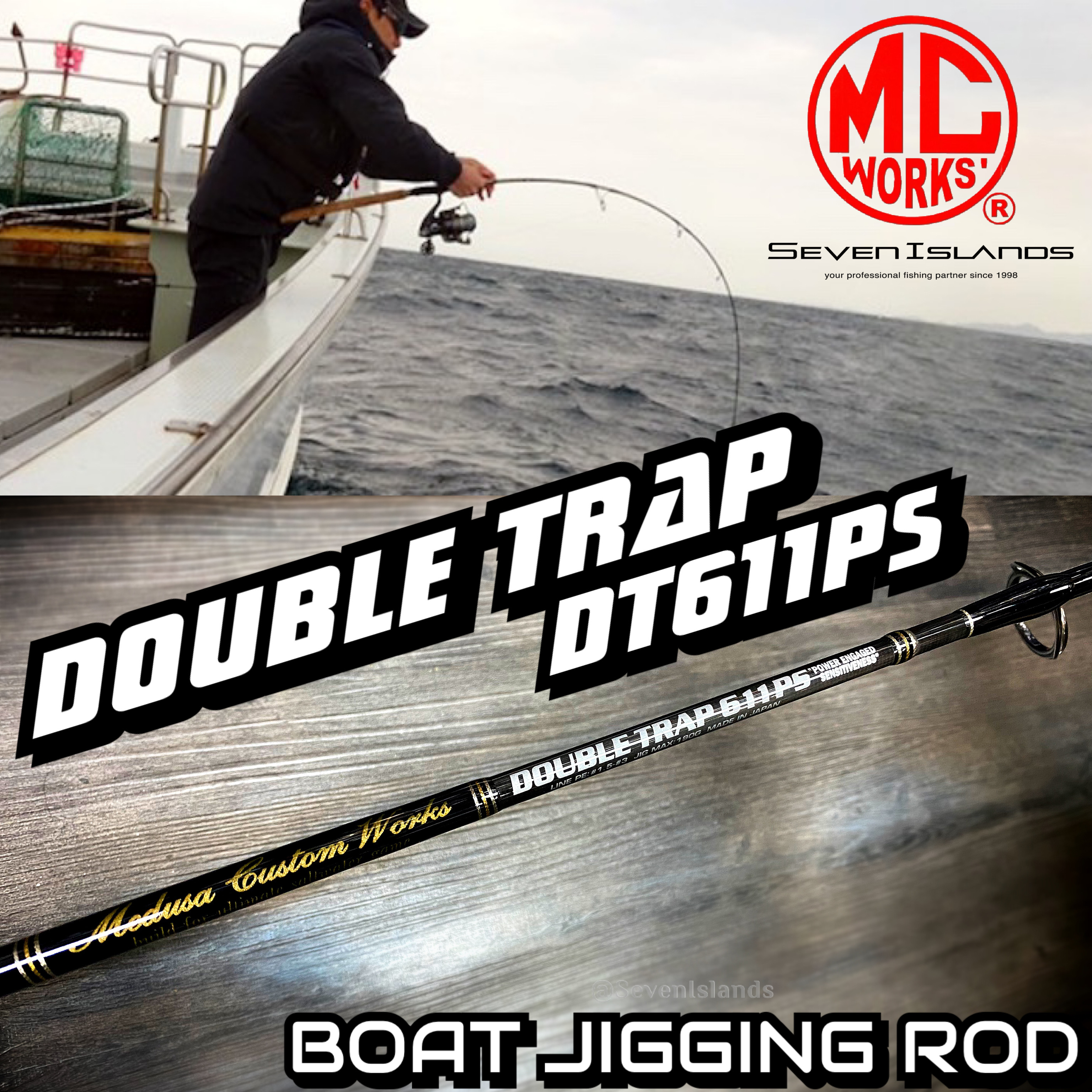 MC WORKS' DOUBLE TRAP DT611PS BOAT JIGGING ROD