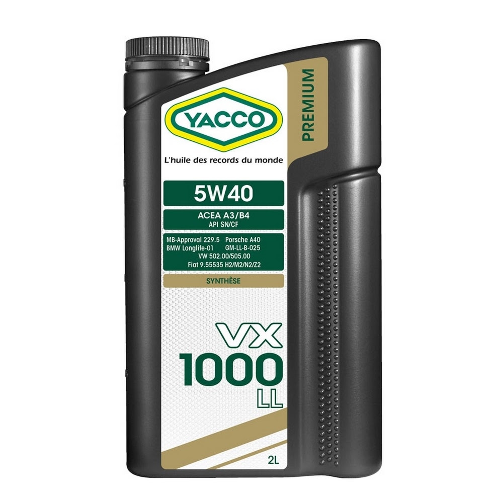 YACCO - 全合成機油/偈油 VX 1000 LL - SAE 5W40 (API SN / MB229.5 / Porsche A40 / BMW Longlife-01)