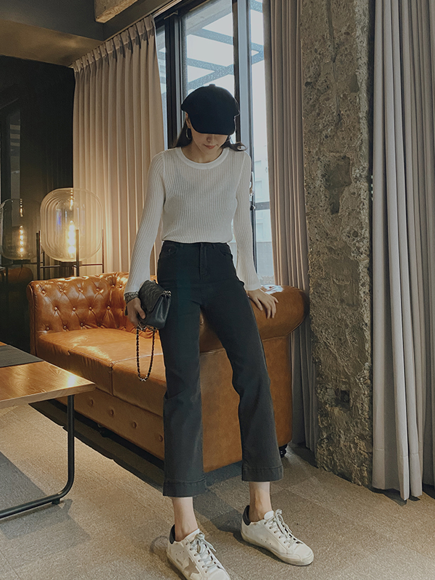 下縫線直筒牛仔褲*2色