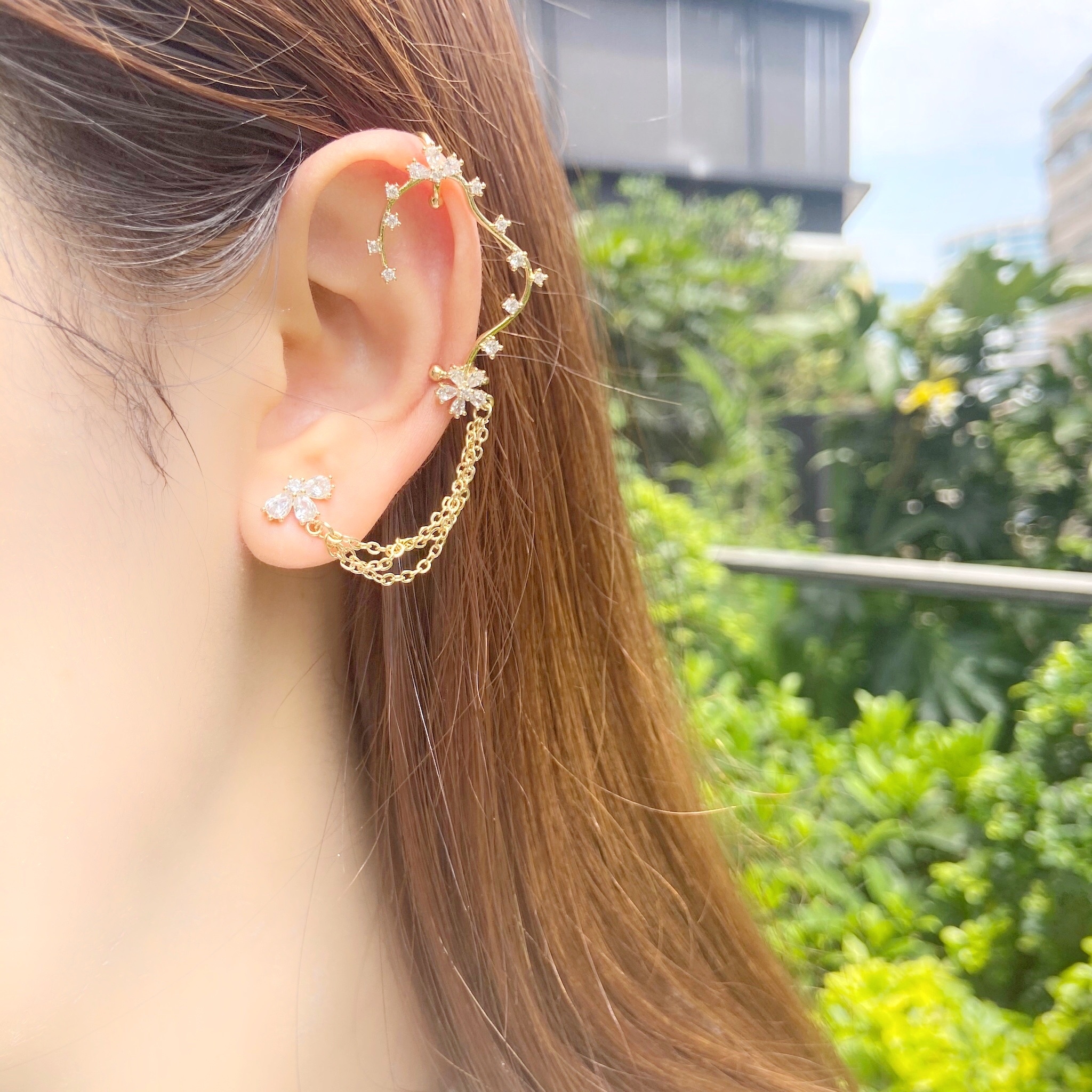 | 925銀・14k金丨 煙火耳環 （單隻）| EA0237 |