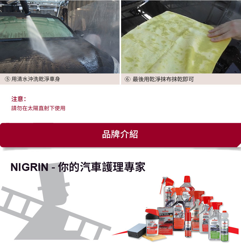 NIGRIN - 德國麗潔靈極致鍍膜洗車液(洗車水) + 海綿套裝14