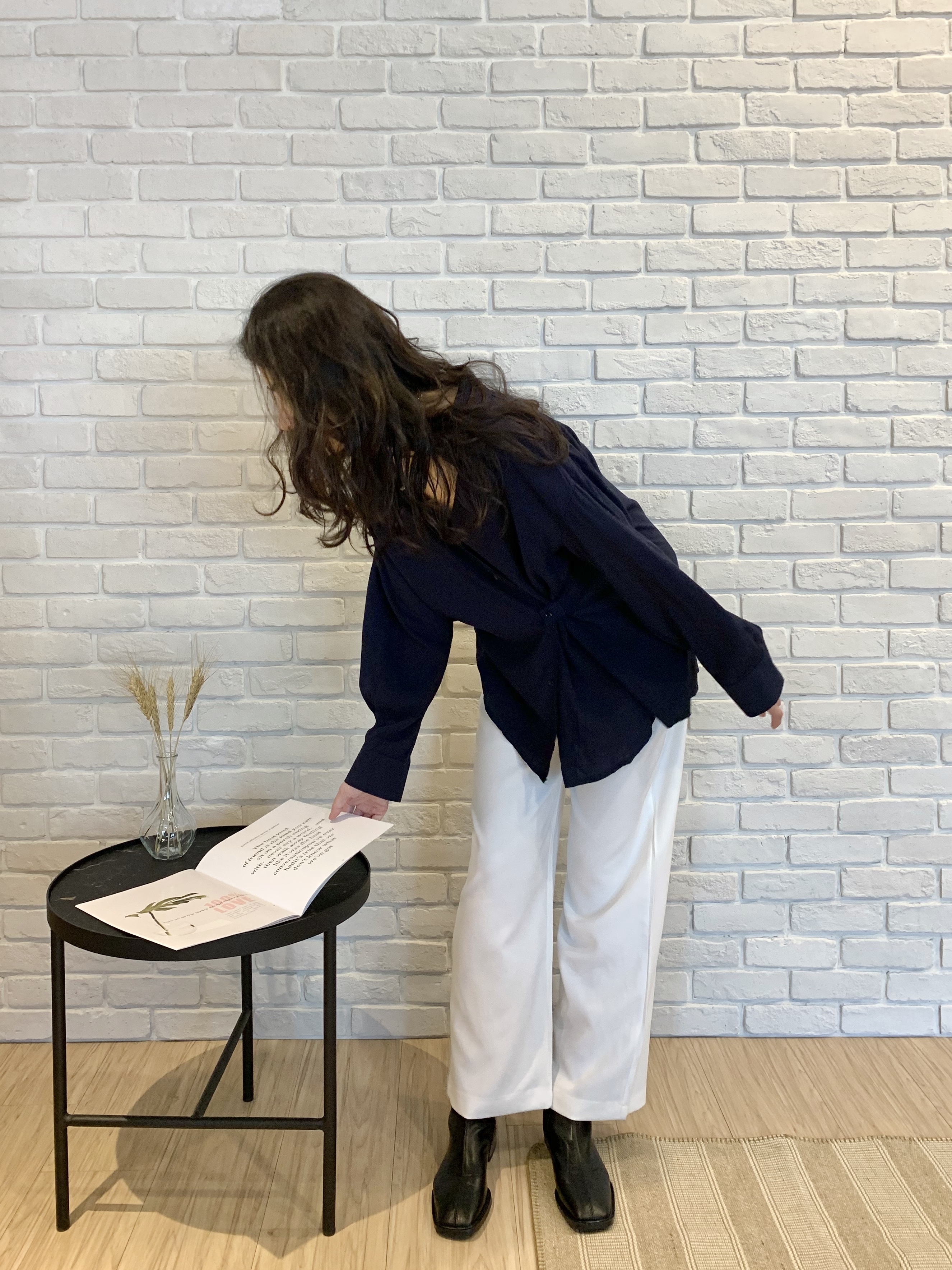 時尚雙釦高腰西裝褲(黑M)