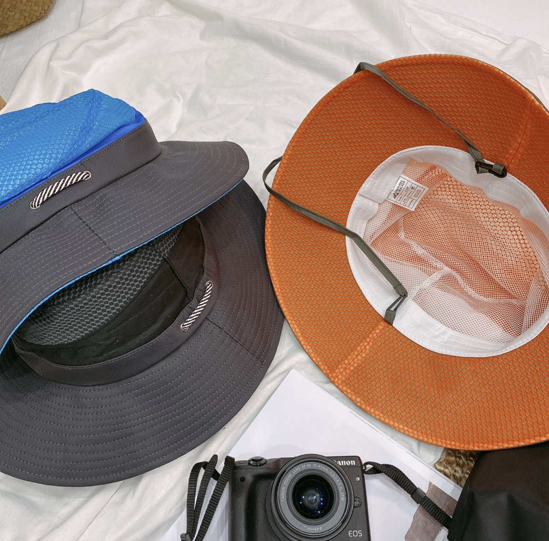 色塊透氣奔泥帽/漁夫帽/三色