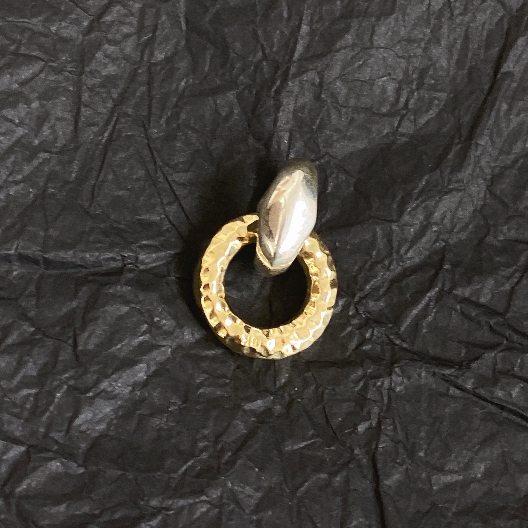 18K Crane Ring M with Silk