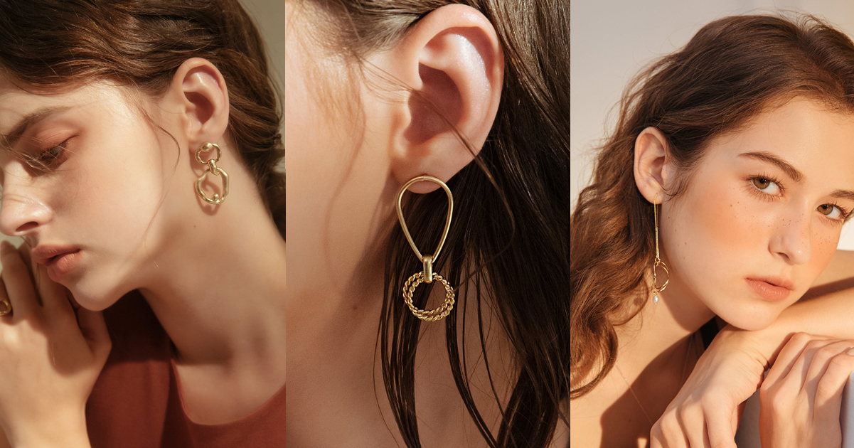 華麗貴氣 – 黃銅垂墜耳環