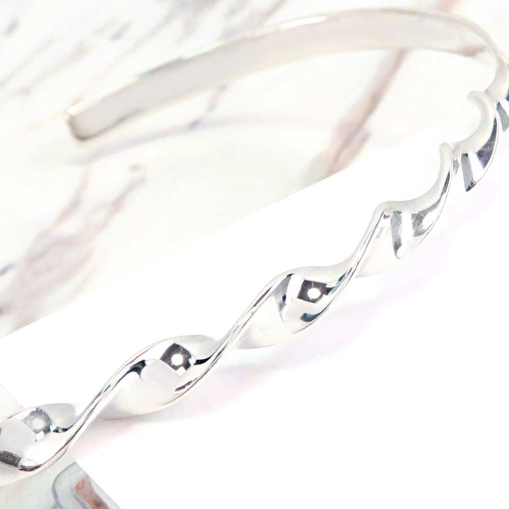 彩帶舞風 925純銀C型手環 開口活圍手環