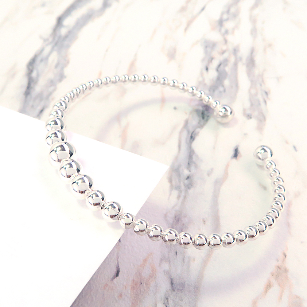 沫泡影  925純銀C型手環 開口活圍手環