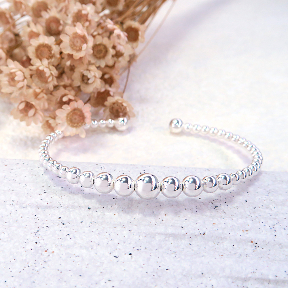 沫泡影  925純銀C型手環 開口活圍手環