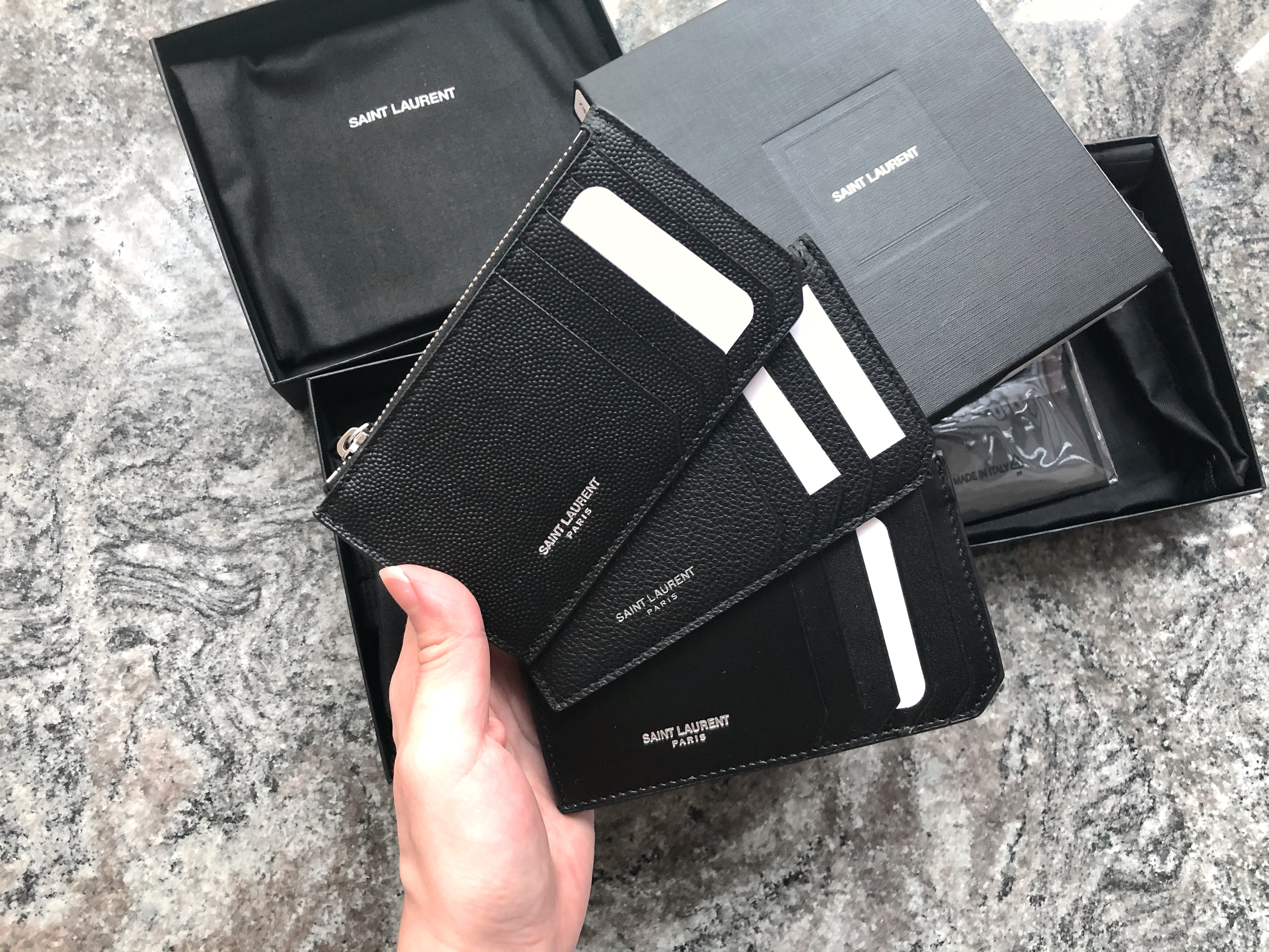 YSL Fragment Zipped Card Case