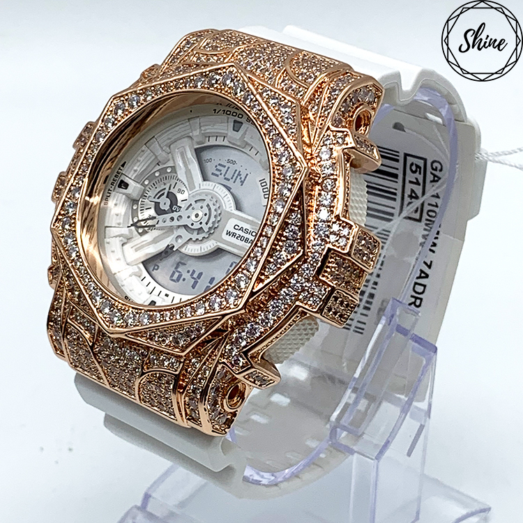 玫瑰金色 改裝手錶 GA-110MW-7A - 玫瑰