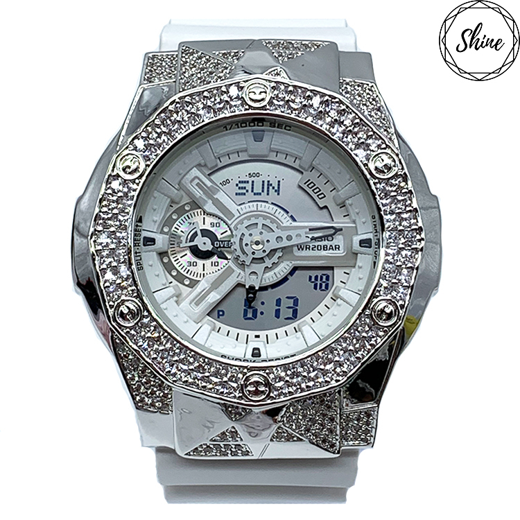 銀色 改裝手錶 GA-110MW-7A - 尋星