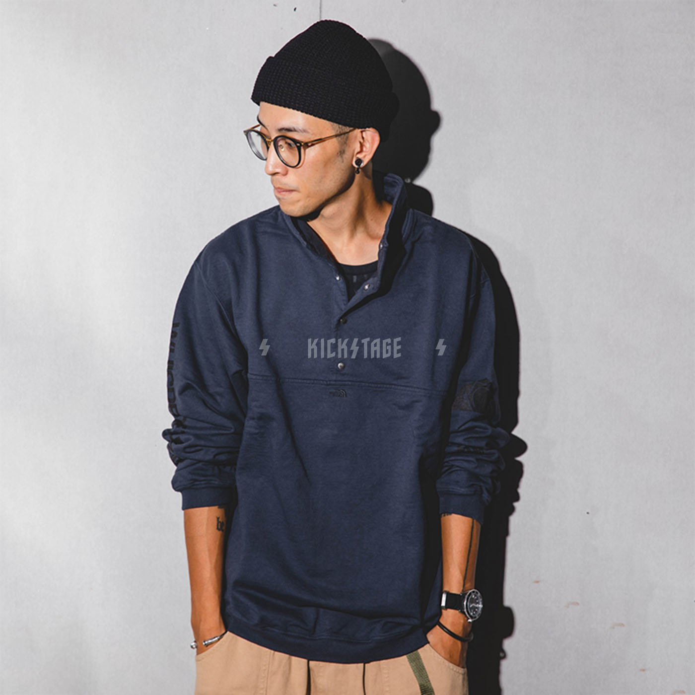 **特價商品售出不退換**紫標 THE NORTH FACE 10oz Graphic Snap Pullover 鈕扣 半開 衛衣 TNF 北面【NT6051N】