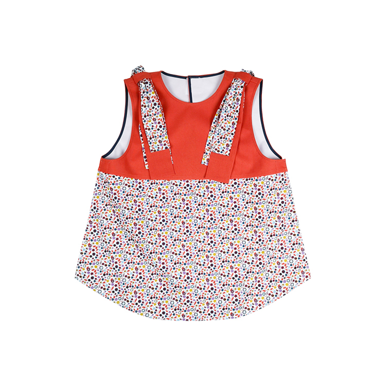 Rhys 睿程 - 紅色拼碎花飲食圍巾 | 女裝背心款