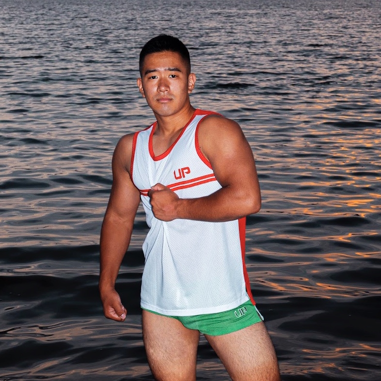 Army Tank HIgh 網布背心 透視白/夾電紅